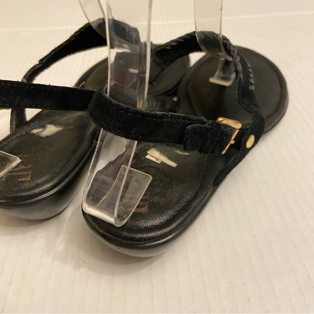 Johnston and Murphy Women’s Genuine Leather Black Suede Ankle Closure Sandals. - Picture 9 of 9